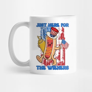 I'm Just Here For The Wieners Funny Fourth of July Mug